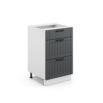 Vicco Mueble Bajo De Cocina Fame-line, Antracita Casa De Campo, 50 Cm Sin Encimera Vicco