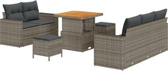 vidaXL Vidaxl - Garden Sofa Set with Cushion Manual 8 pcs Grey 80 x 80 x 71 cm