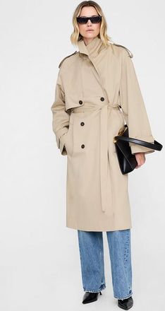 Anine Bing Rickie Maxi Trench in Beige at Nordstrom, Size Large