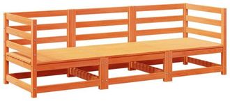 vidaXL Juego De Sof&aacute;s De Jard&iacute;n 3 Pzas Madera Maciza Pino Marr&oacute;n Cera Vidaxl