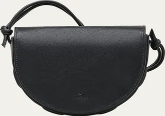 IL BISONTE Snodo Flap Leather Crossbody Bag