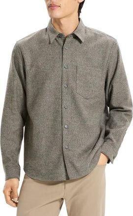 Theory Weekend Brushed Cotton Twill Button-Up Shirt in Duffle Multi at Nordstrom, Size Xx-Large