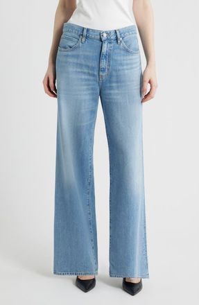 Frame Denim The Off Duty Stroll Wide Leg Jeans in Frey at Nordstrom, Size 23
