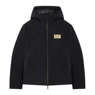 Emporio Armani Light Jackets, male, Black, Size: 3XL Giubbotto