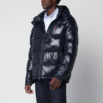 Polo Ralph Lauren Navy blue glossy-finish nylon down jacket