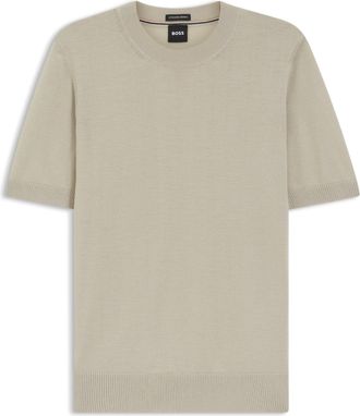 BOSS Virgin Wool Knitted Crew Neck Sweater