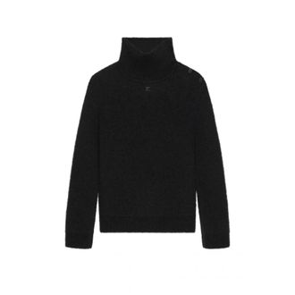 Courr&egrave;ges Maglione a collo alto in lana boucl&eacute; - - Knitwear - Donna - Nero - S