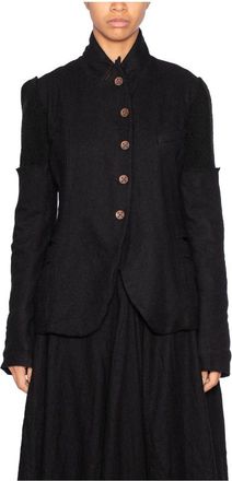 Marc Le Bihan Giaccia Monopetto in Lana - Dames - Blazers - Zwart - S - Wol - Jassen
