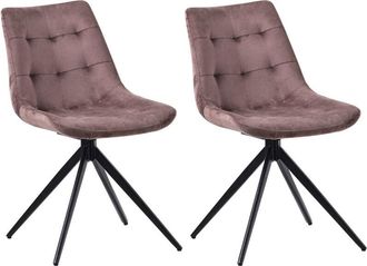 Clp Lote De 2 Sillas De Comedor Merna Marr&oacute;n Terciopelo