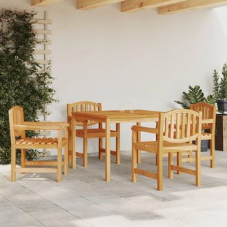 vidaXL Juego De Comedor Para Jard&iacute;n 5 Piezas Madera Maciza De Teca Vidaxl
