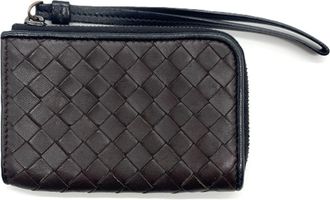 Bottega Veneta Intrecciato Brown Leather Coin Purse/Coin Case (Pre-Owned)