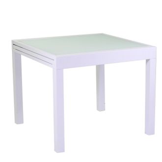 Vacchetti Vacchetti - Mesa Extensible Blanco 90/180x90 Cm H 75 Cm En Aluminio Mod. Boise