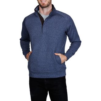 Tailorbyrd Hidden Snap Front Quilted Pullover in Denim at Nordstrom Rack, Size X-Large