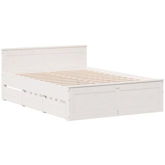 vidaXL Vidaxl - Giroletto senza Materasso con Testata Bianco 140x190 cm Pino