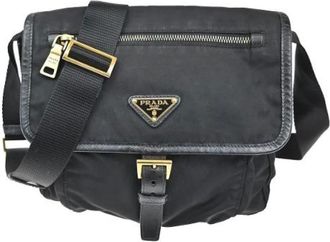Prada Pre-owned Cross Body Bags, female, Black, Size: ONE SIZE Pre-owned Vintage Nylon Cross Body Bag
