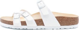 Birkenstock Franca Birko-Flor Embossed Shiny Lizard White - Dames - Sandalen - Wit - 38 EU - Schoenen