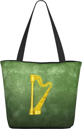 AOOEDM The Irish Harp Ladies Shopping Bag 13x11x7in.The Perfect ValentineS Day Gift.It Is The Best ValentineS Day Gift For Mom, Daughter, Wife,Etc