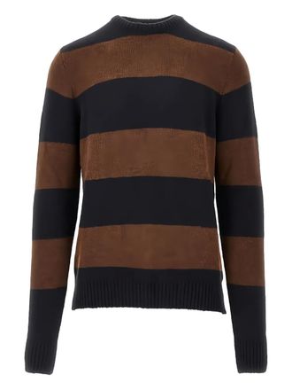 Forét striped crew neck sweater - men - Polyester/Polyamide/Virgin Wool/Wool/Spandex/Elastane - L - Blue