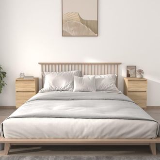 vidaXL Mesitas De Noche 2 Uds Color Roble Sonoma 40x35x70 Cm Vidaxl
