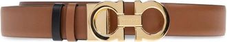 Ferragamo Gancini Reversible Belt - Dames - Riemen - Bruin - 95 CM - Leer - Accessoires