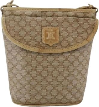 Celine Pre-owned Bucket Bags, female, Beige, Size: ONE SIZE Pre-owned Canvas celine-bags