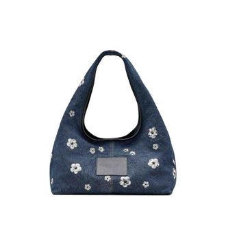 Marc Jacobs The Sequin Daisy Denim Sack Bag Blue > Shoulder