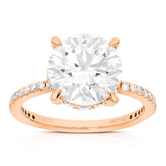 Vir Jewels 4.50 cttw Lab Grown Diamond Engagement Ring in 14K Rose Gold For Women