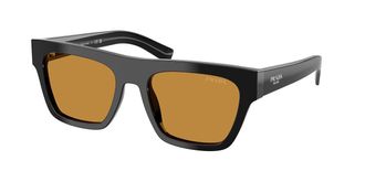 Prada PR C03SF Asian Fit 16K50P Mens Sunglasses Black Size 55