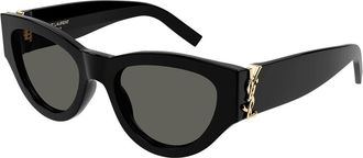 Saint Laurent SL M94/F Asian Fit 001 Womens Sunglasses Black Size 53