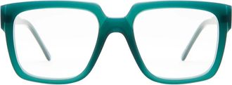 Kuboraum Smaragdgroene Vierkante Acetaat Brillen - Heren - Brillen - Groen - ONE Size - Accessoires