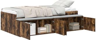 vidaXL Cama Con Almacenamiento Roble Ahumado 80 X 200 Cm Vidaxl