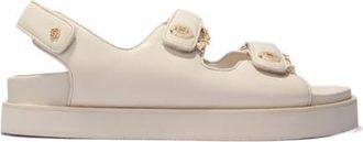 Maje Flat leather sandals in Ecru at Nordstrom, Size 40