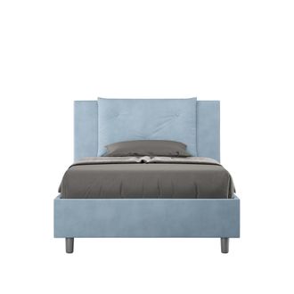 Itamoby Itamoby - Letto Singolo Rivestito In Microfibra - Appia - Dimensione Rete: 100x200 - Tipologia Letto: Senza Rete - Colore: Azzurro