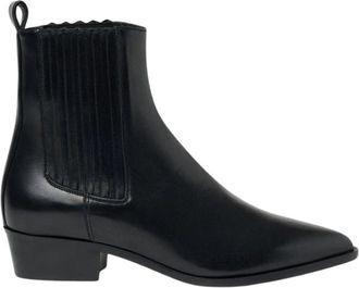 Scarosso Olivia Chelsea Boot - Dames - Cowboylaarzen - Zwart - 37 EU - Leer - Schoenen