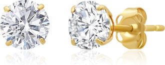 MAX + STONE 14k Yellow Gold 6MM Round Stud Gemstone Earrings