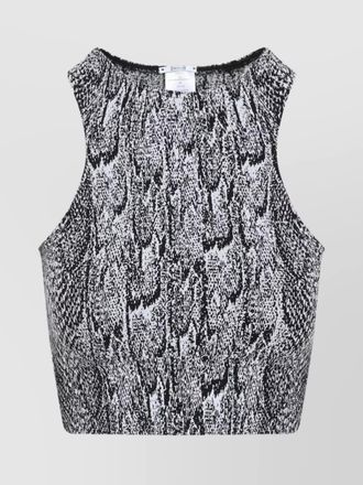 Wolford python print halterneck cropped top