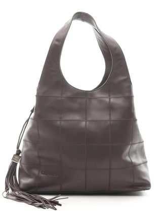 Chanel Leren schoudertas met stikseldetail - Bruin