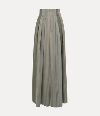 Vivienne Westwood Bag Trousers Wool Sage-camel 38 Women