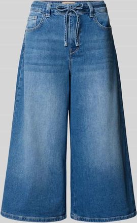 Mos Mosh Culotte im 5-Pocket-Design mit Bindeg&uuml;rtel Modell Zack in Blau, Gr&ouml;&szlig;e 25
