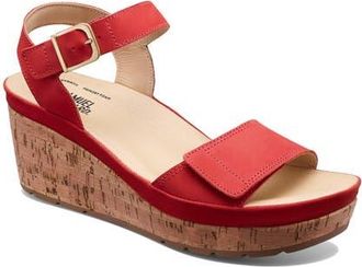 Samuel Hubbard Portola Two-Strap Wedge Sandal in Red Nubuck at Nordstrom, Size 10.5