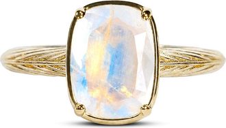 Sterling Forever Sterling Silver Mini Moonstone Elongated Cushion Ring