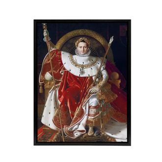 Artery8 J A D Ingres Napoleon I on His Imperial Throne Framed Canvas Art Print in Red | Size: W24 x H32