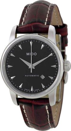 Mido Baroncelli Automatic Black Dial Brown Leather Ladies Watch M76004188