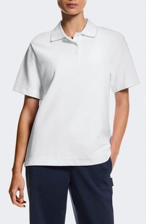 On Courtside Tipped Piqu&eacute; Polo in White/Sand at Nordstrom, Size X-Large