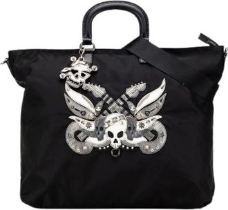 Prada Pre-owned Handbags, female, Black, Size: ONE SIZE Pre-owned Nylon Handbag