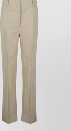 Prada panama tailored trousers belt loops button detail