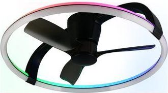 Trio Lighting Ventilador De Techo Led Smart Rgbw 37w Stockholm Negro Mate &Oslash;73,5cm