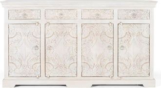 Giner&Colomer Aparador de madera de mango blanco envejecido