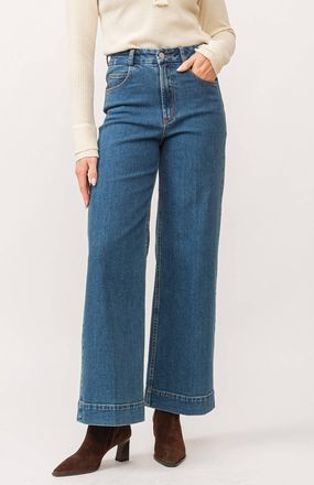 Dear John Denim Audrey Wide Leg Jeans In Blue Note