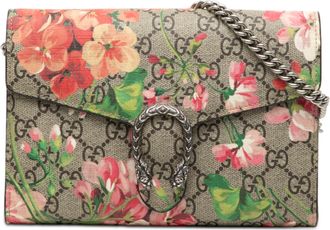 Gucci Womens Pre-owned Gg Supreme Dionysus Blooms Chain Wallet - Tan Textile - One Size